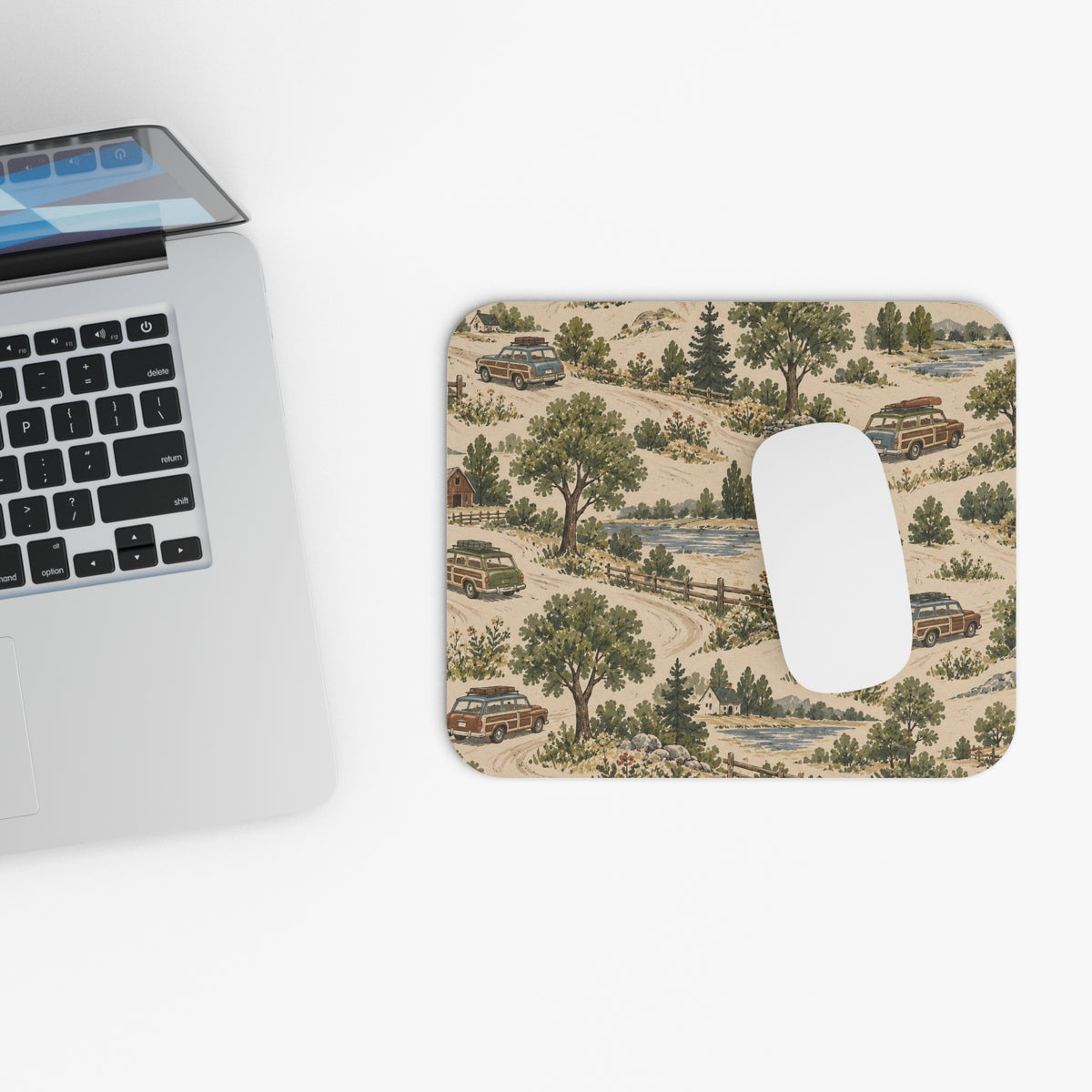 Sunday Drive | Vintage Station Wagon Mouse Pad (Rectangle)