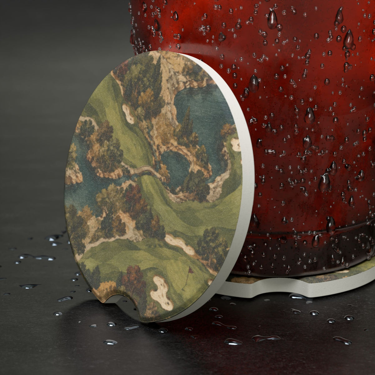The Back Nine Soapstone Car Coaster