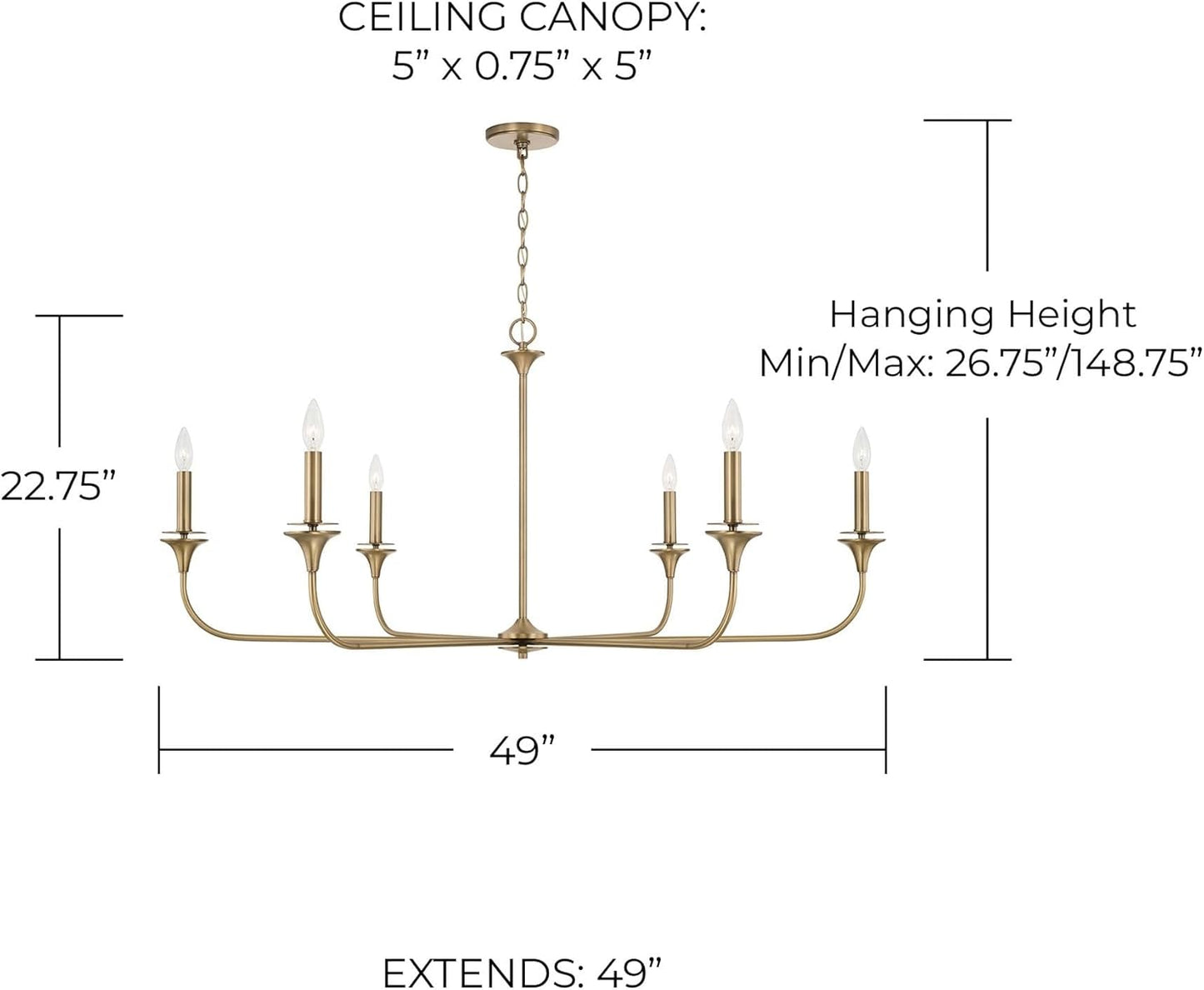 Presley Aged Brass Linear Chandelier