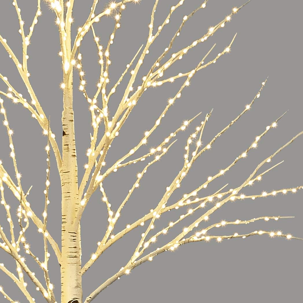 Lighted Birch Tree with Warm White Fairy Lights | Elegant Indoor & Outdoor Holiday Decor