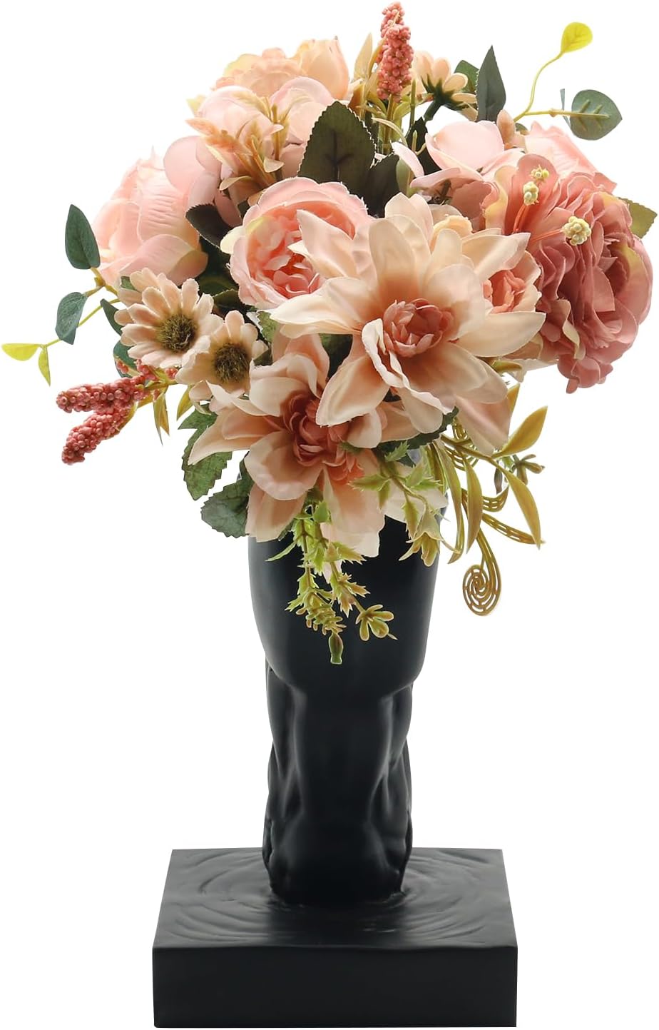 Black Horse Head Sculptural Vase - 13' Equestrian Decor