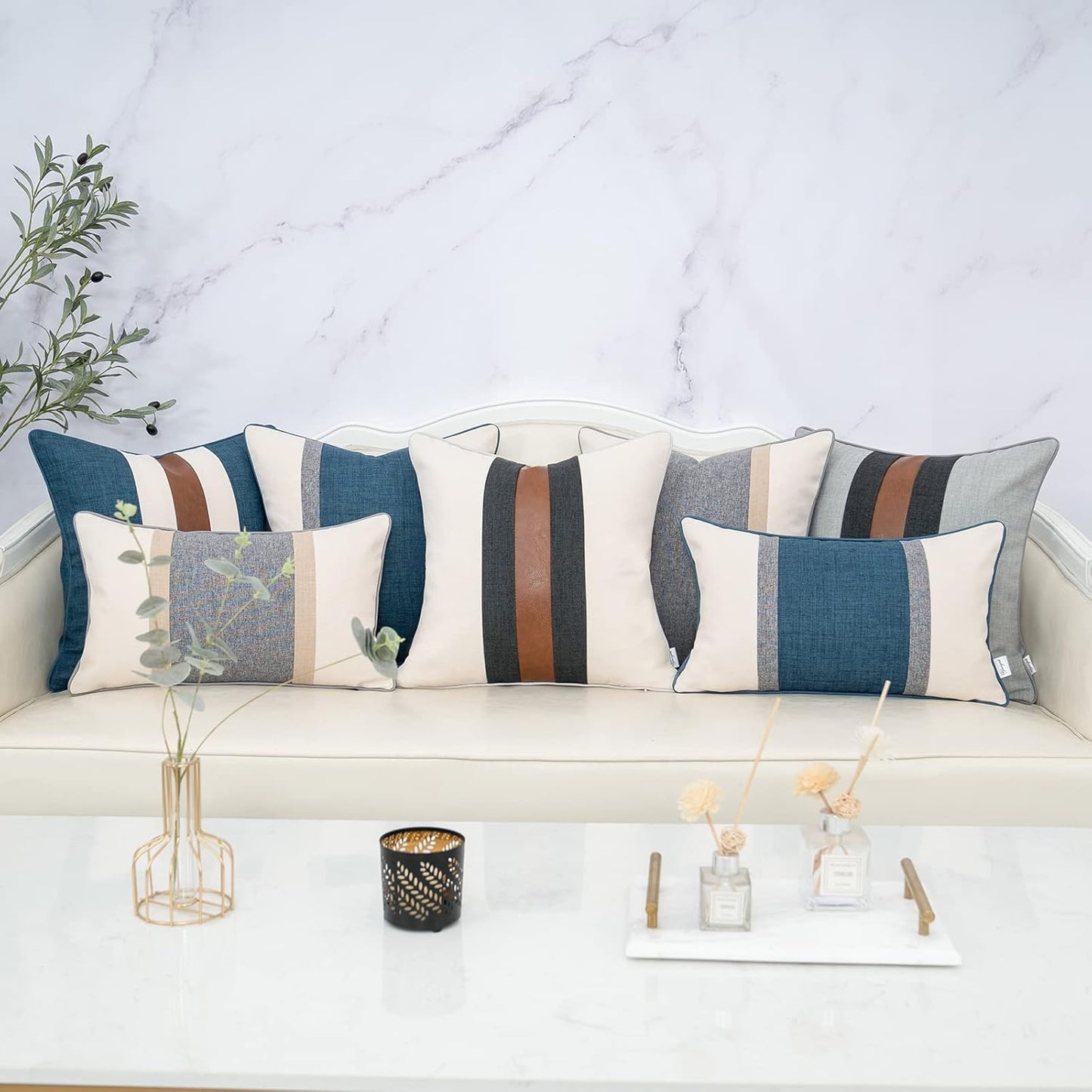 Saddle Stripe Linen Pillow Cover