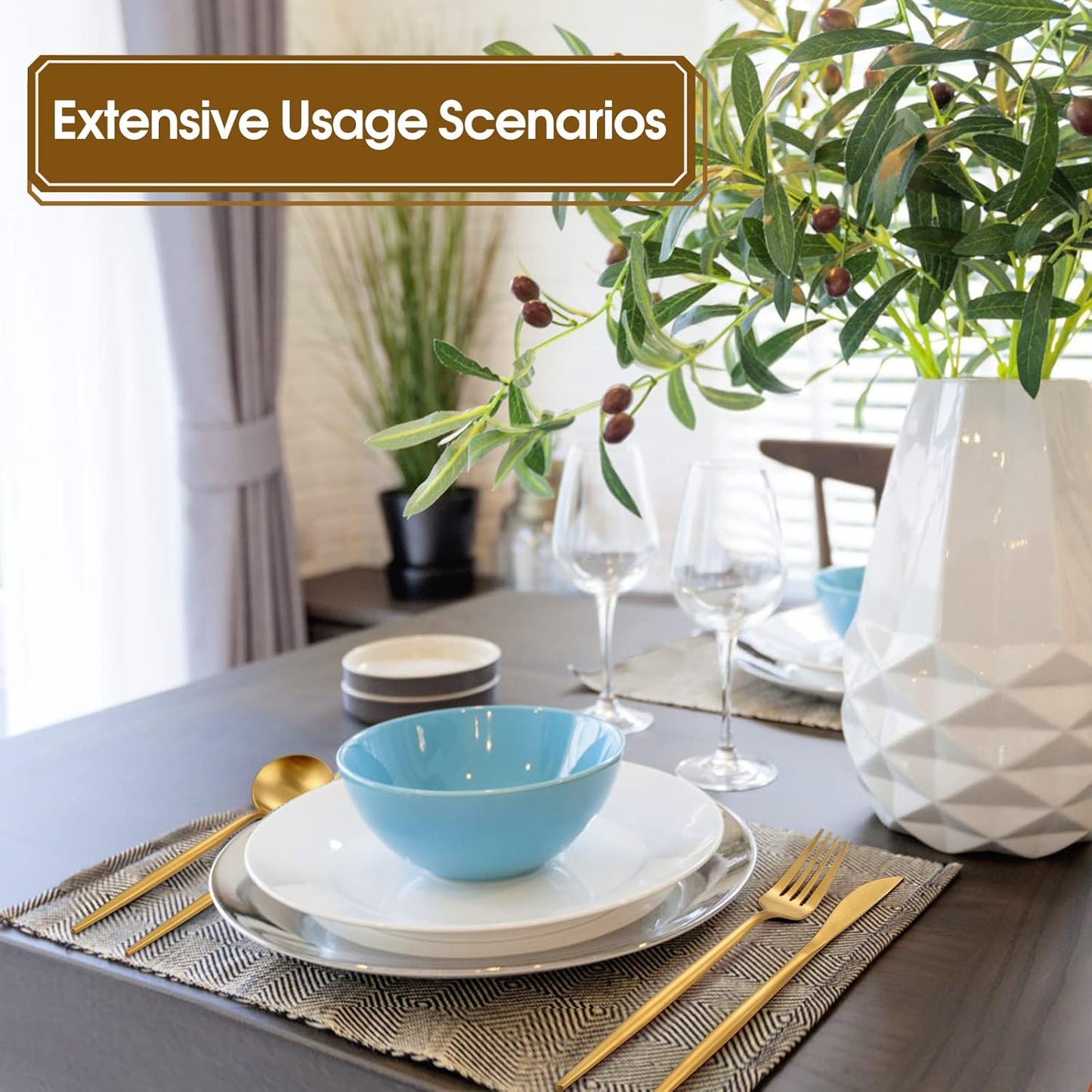 Vintage Matte Gold Flatware Set-Modern Satin Stainless Steel Cutlery Collection