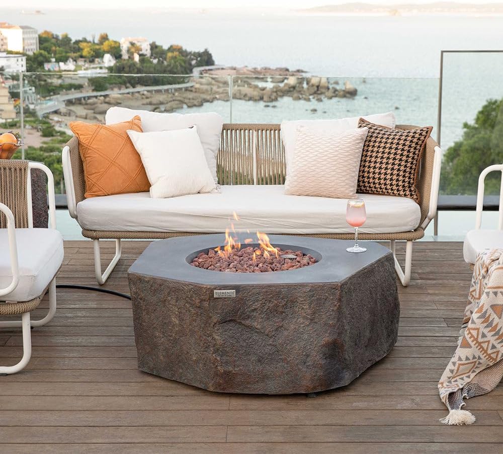 Elementi Columbia Cast Concrete Fire Pit Table