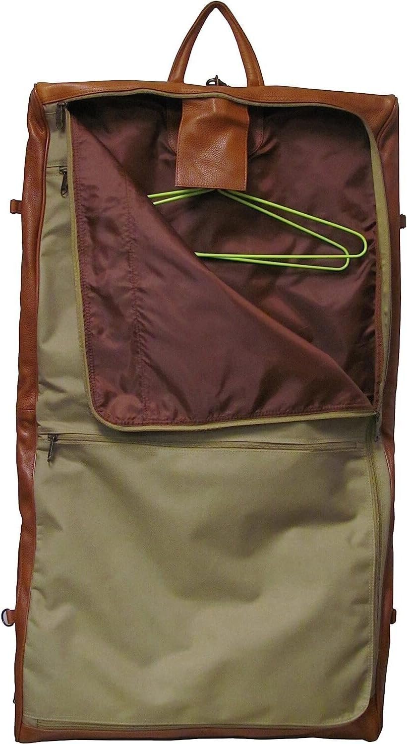 Full-Grain Leather Garment Bag | Premium Travel Suit Carrier