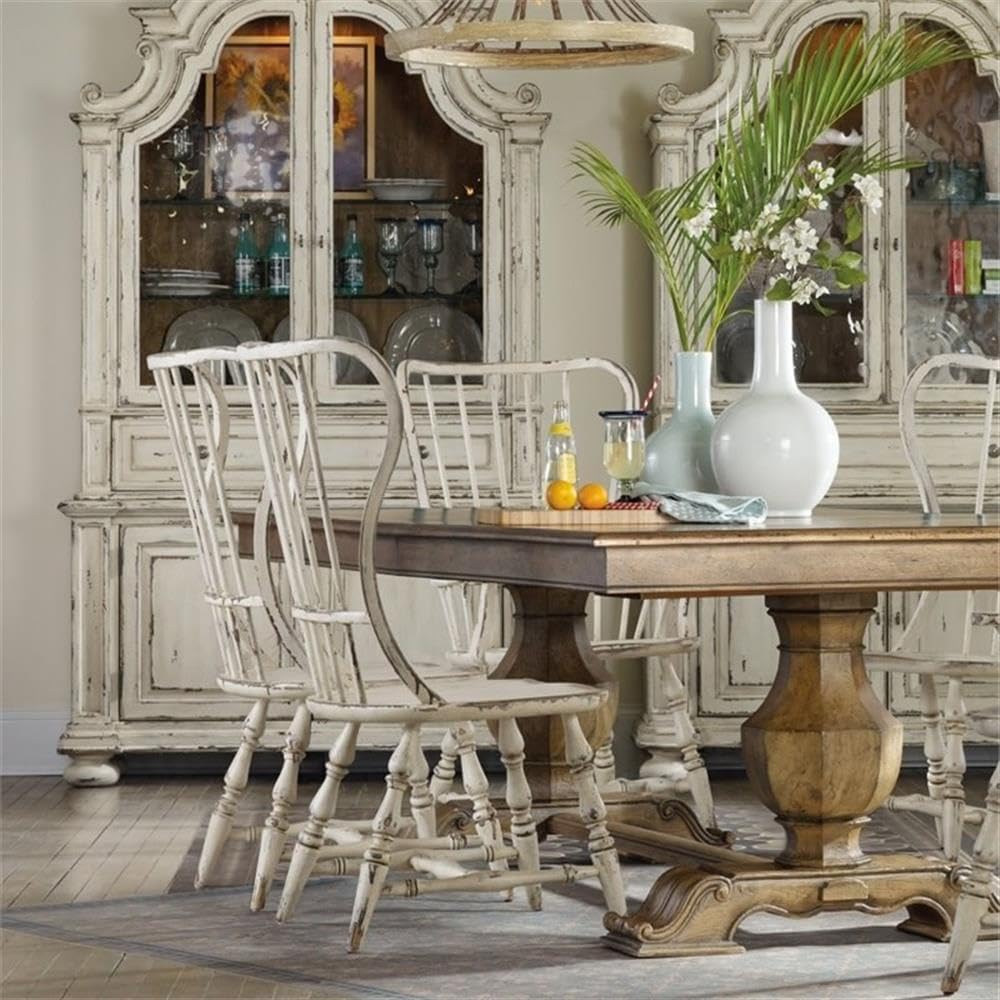 Vintage White Spindle Back Dining Chair | French Country Farmhouse Style