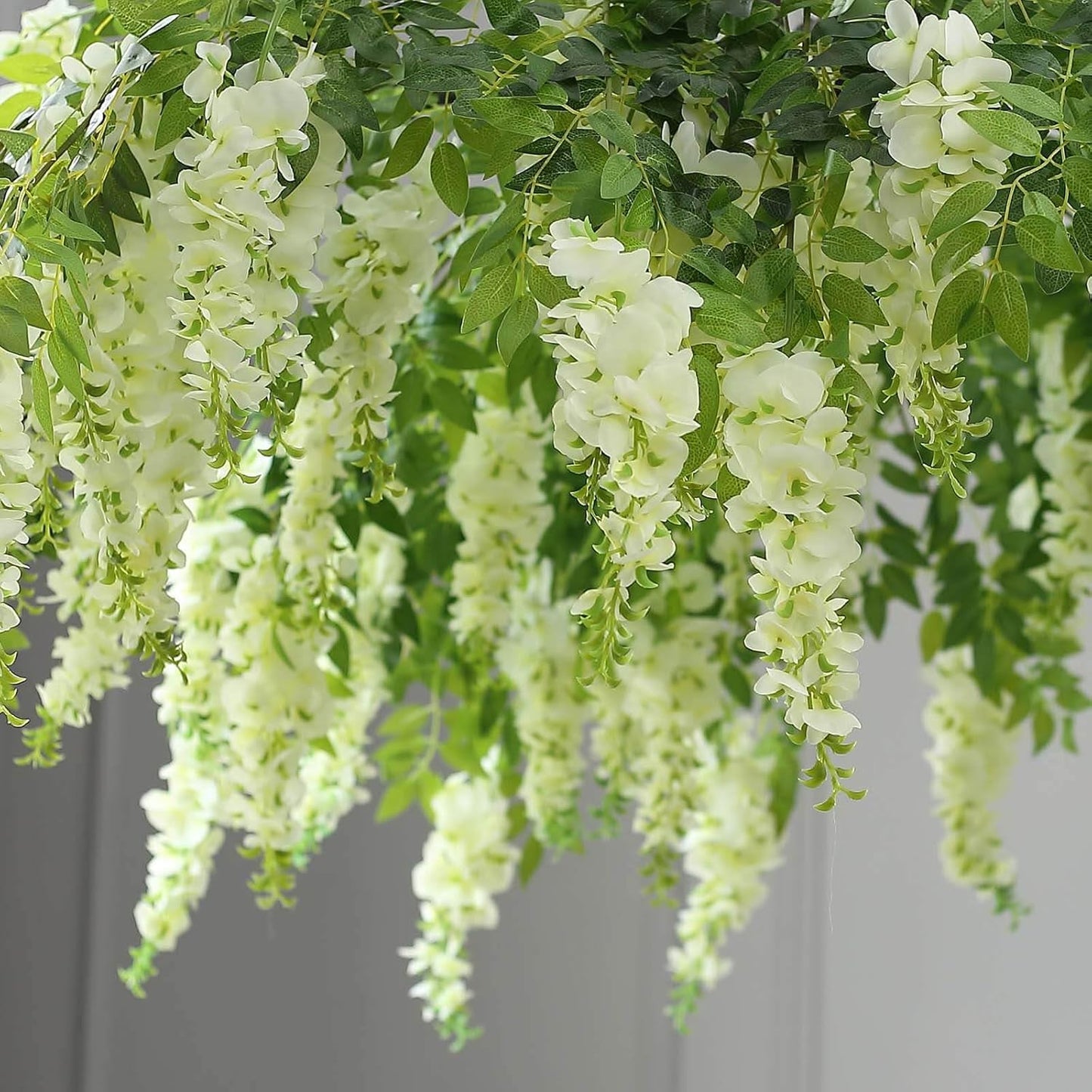 Cream Wisteria Hanging Flora Chandelier Canopy