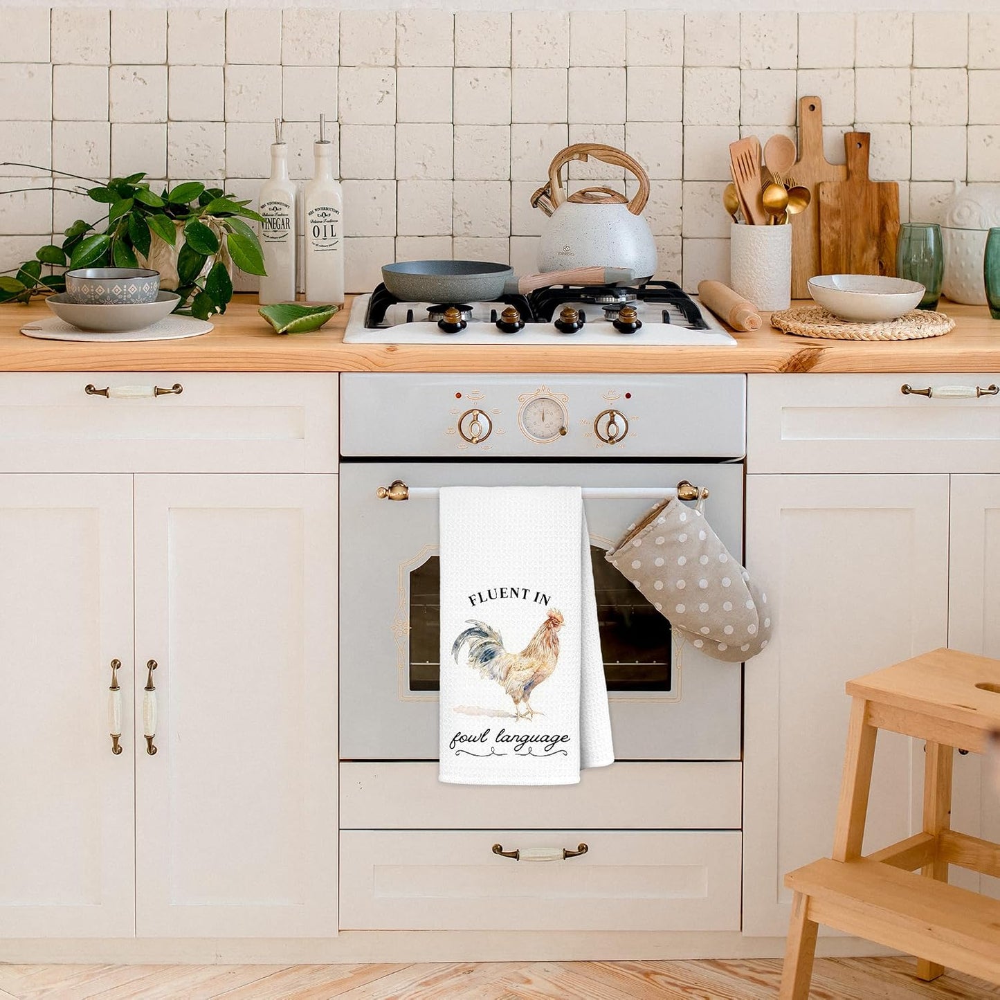 Funny Rooster Kitchen Towel