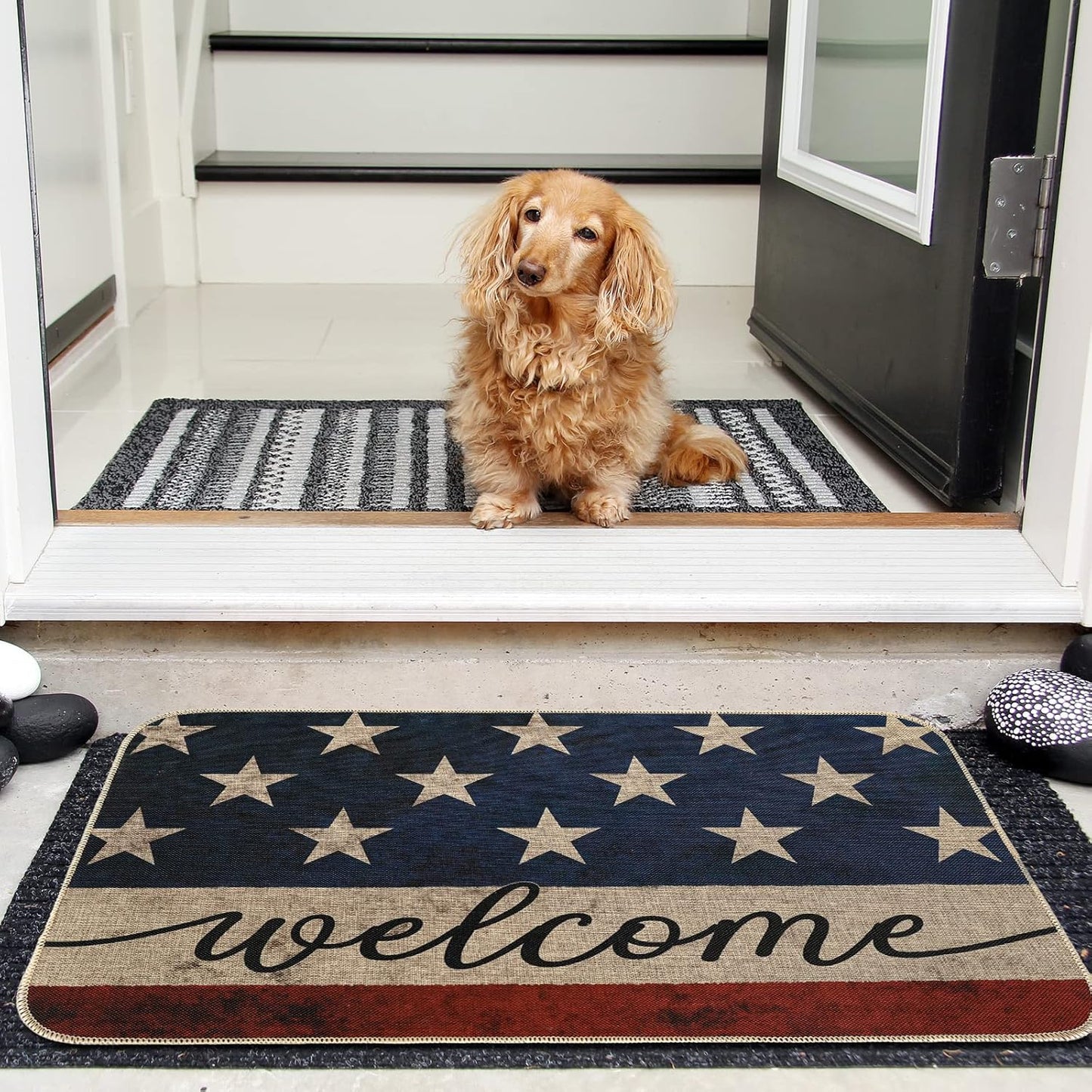 Vintage American Welcome Door Mat