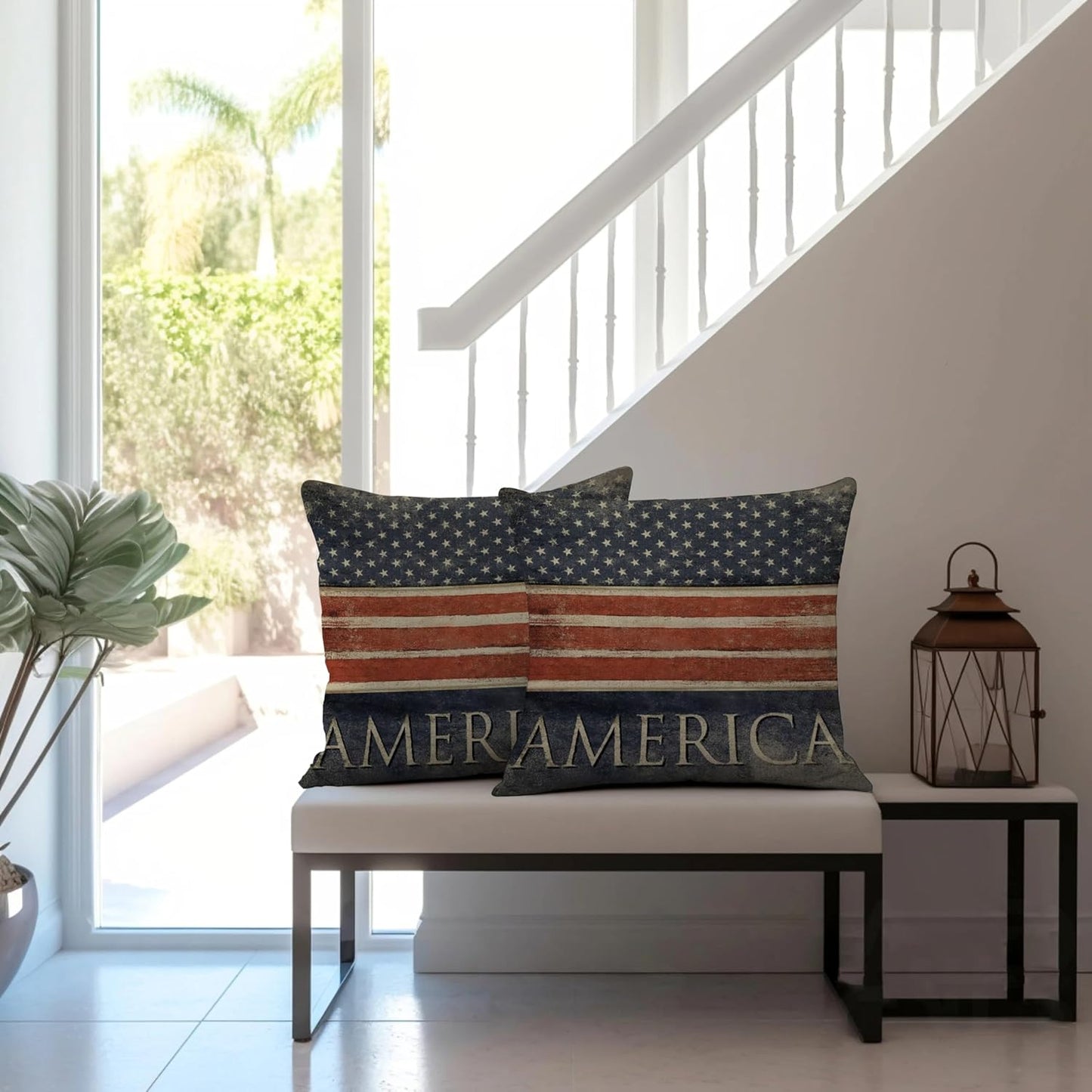 Vintage American Pillow Cover Set