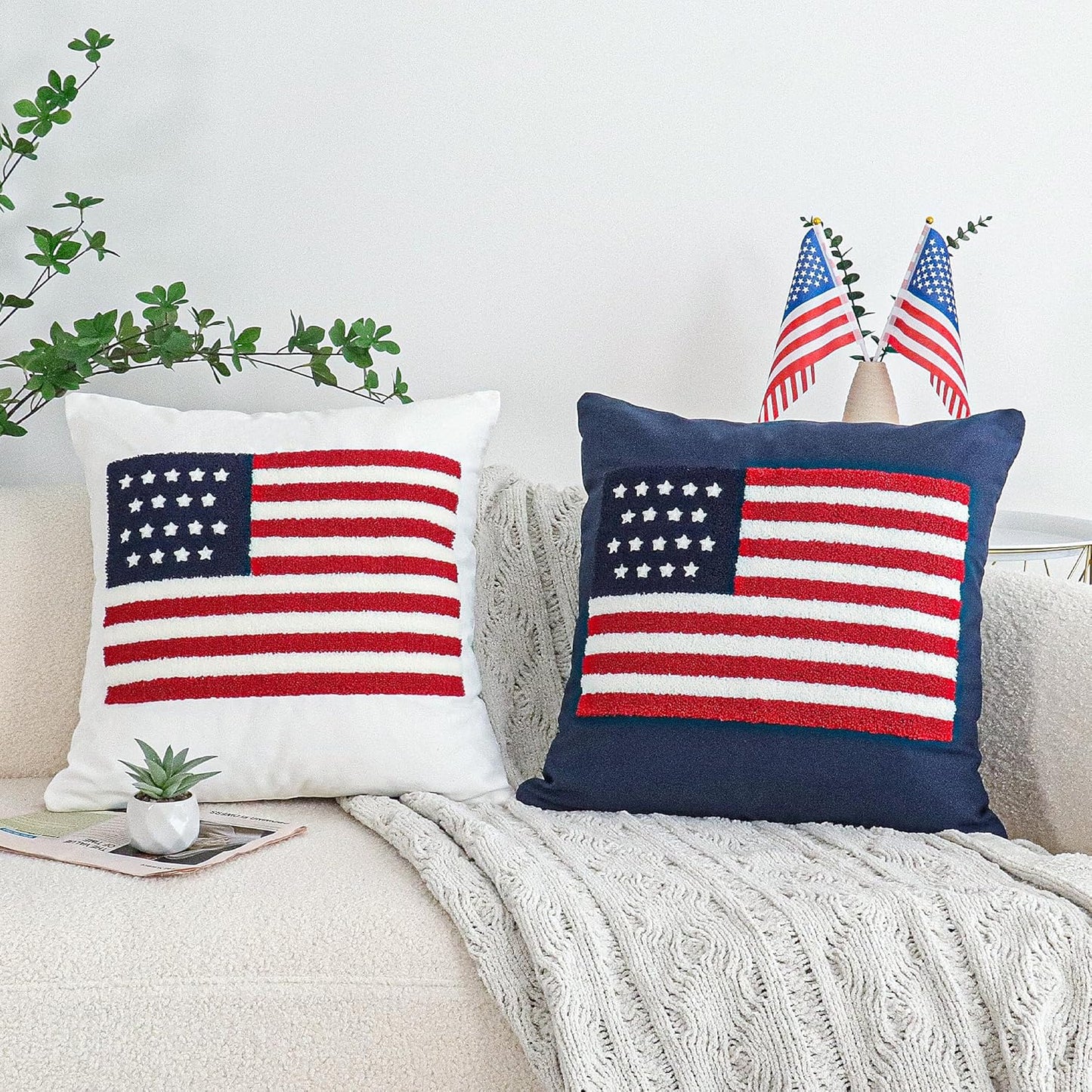 Patriotic America flag Throw Pillow Cover