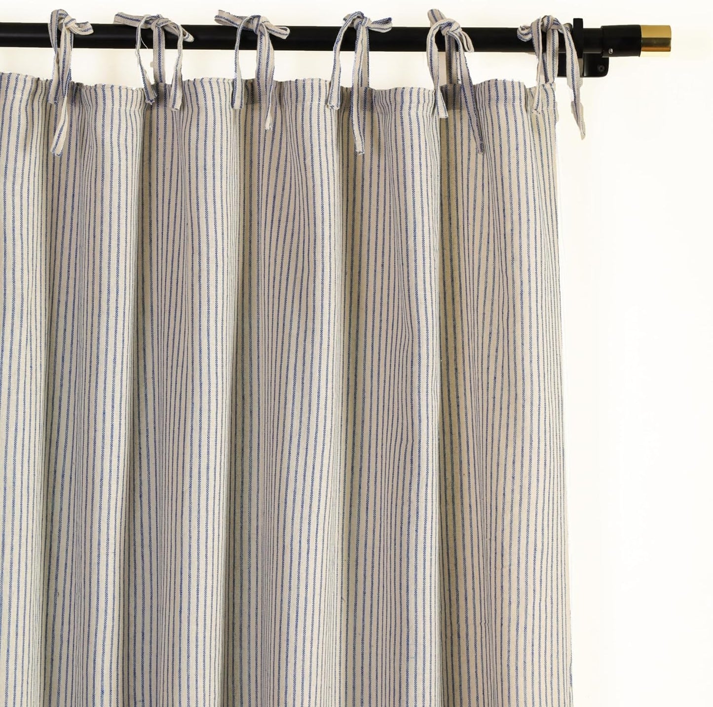 Boho Striped Linen Gauze Curtain Panels