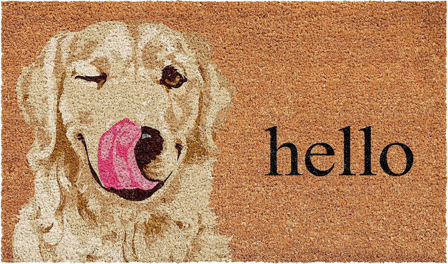 Hello Coir Welcome Mat | Charming dog Mat