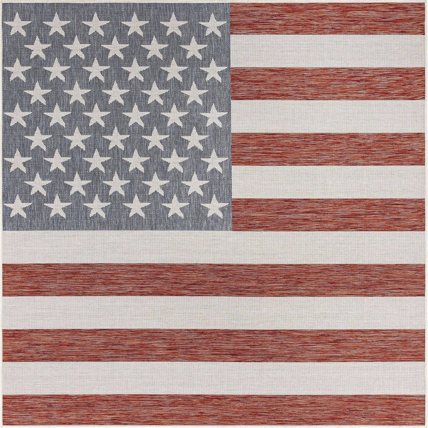 Patriotic American Flag Outdoor Rug