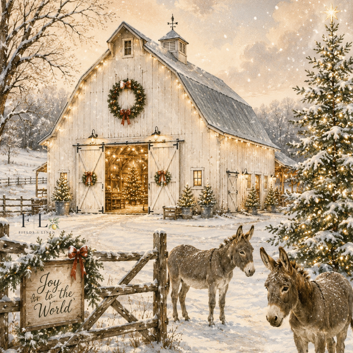 Holiday Barn | Watercolor Clipart PNG
