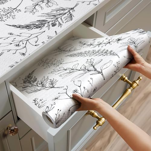 Botanical Shelf & Drawer Liner - Vintage Floral Cabinet Liner for Kitchens & Pantries