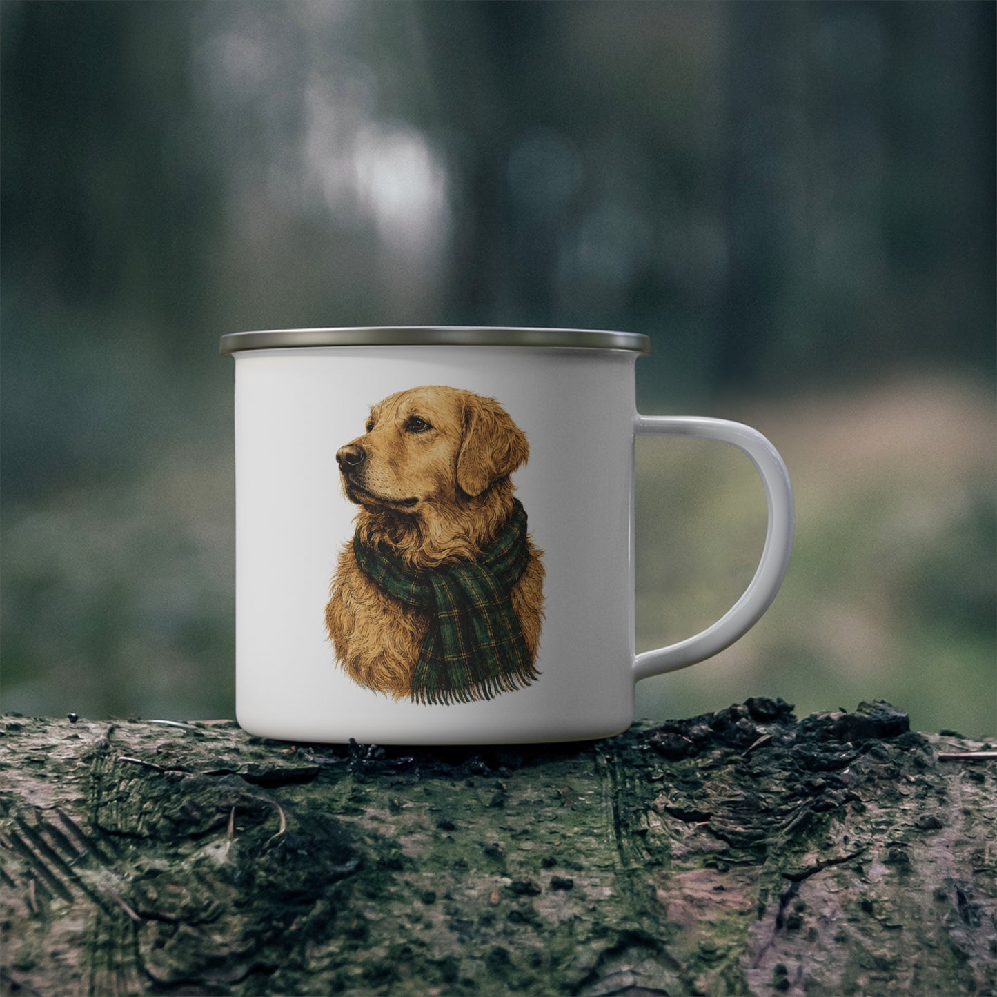 Mr. Montgomery Heritage Golden Retriever Enamel Camp Mug - 12 oz