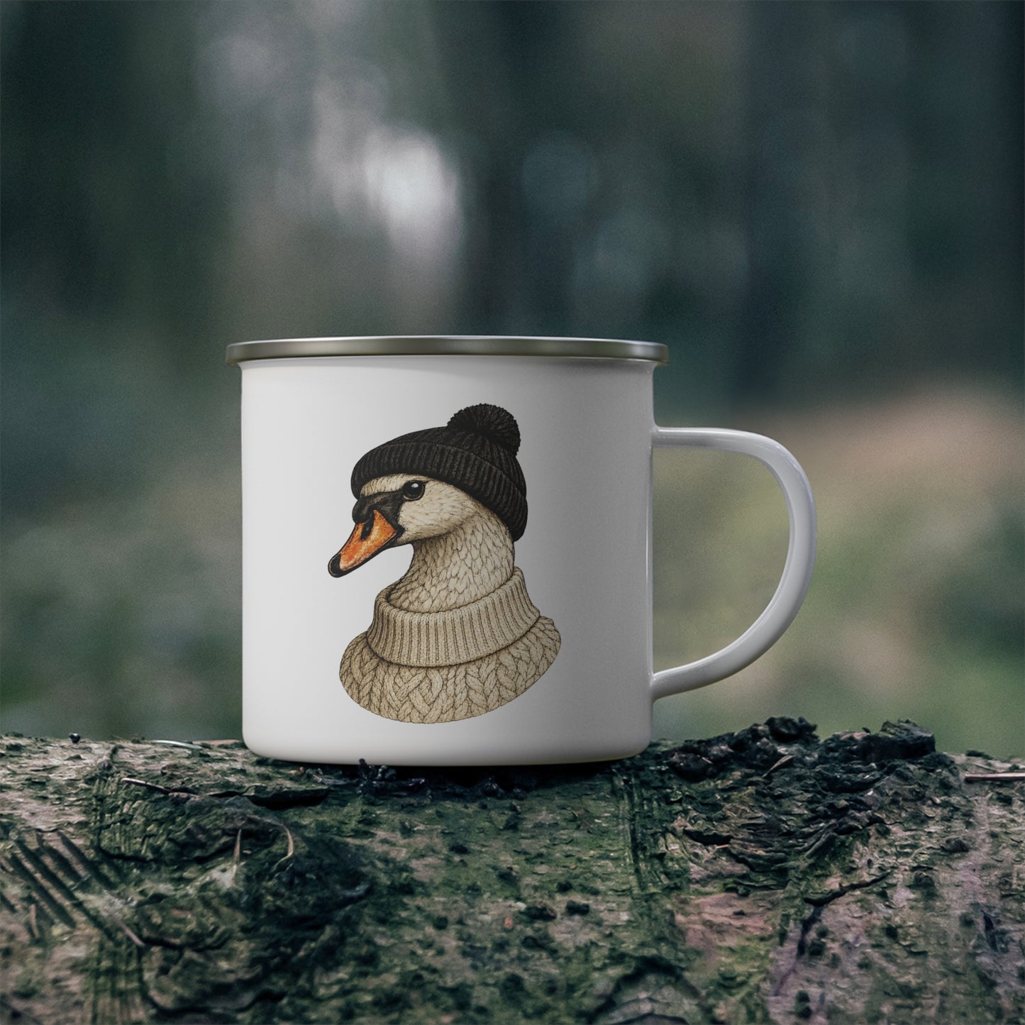 Miss Winterberry Heritage Swan Enamel Camp Mug - 12oz
