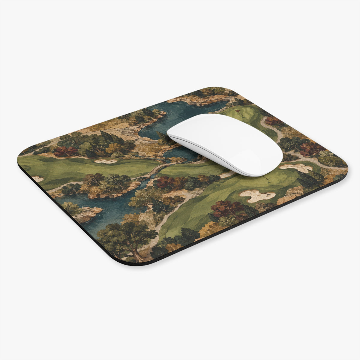 The Back Nine | Vintage Golf Course Mouse Pad (Rectangle)