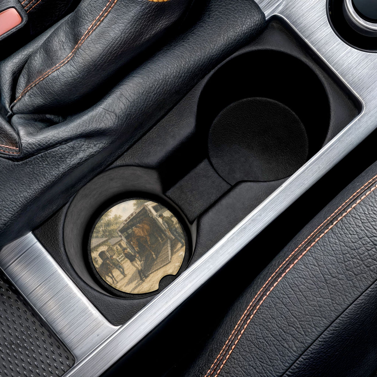 Arriving Home from Show Soapstone Car Coaster