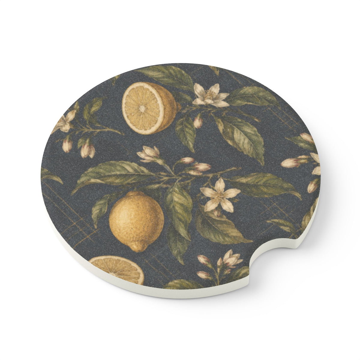 Navy Lemon Soapstone Car Coaster