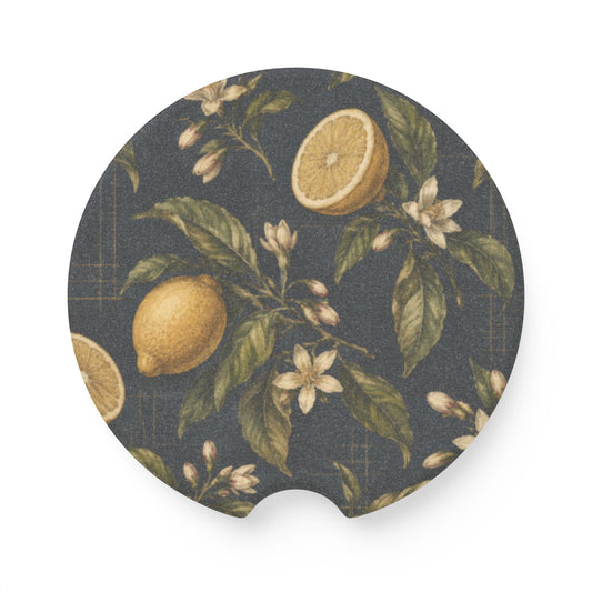 Navy Lemon Soapstone Car Coaster