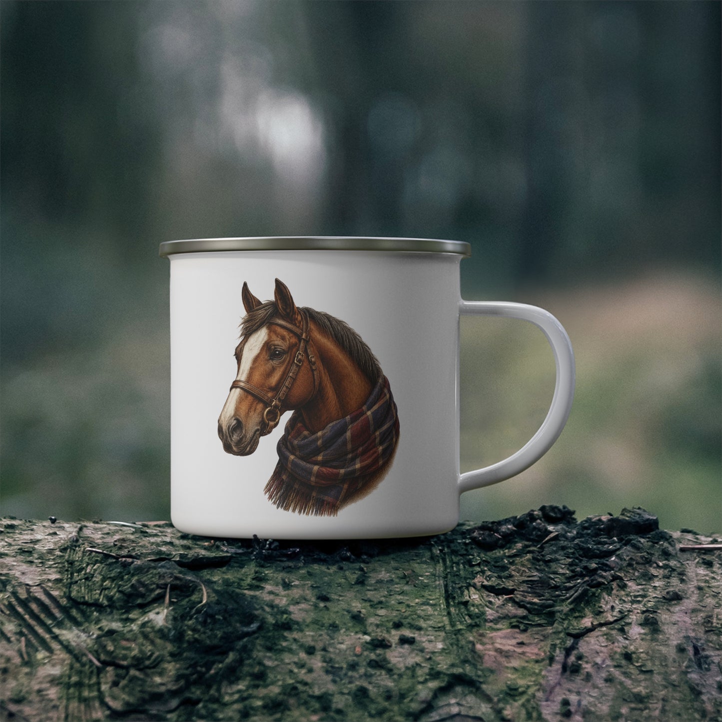 Lady Chestnut Heritage Horse Enamel Camp Mug - 12 Oz