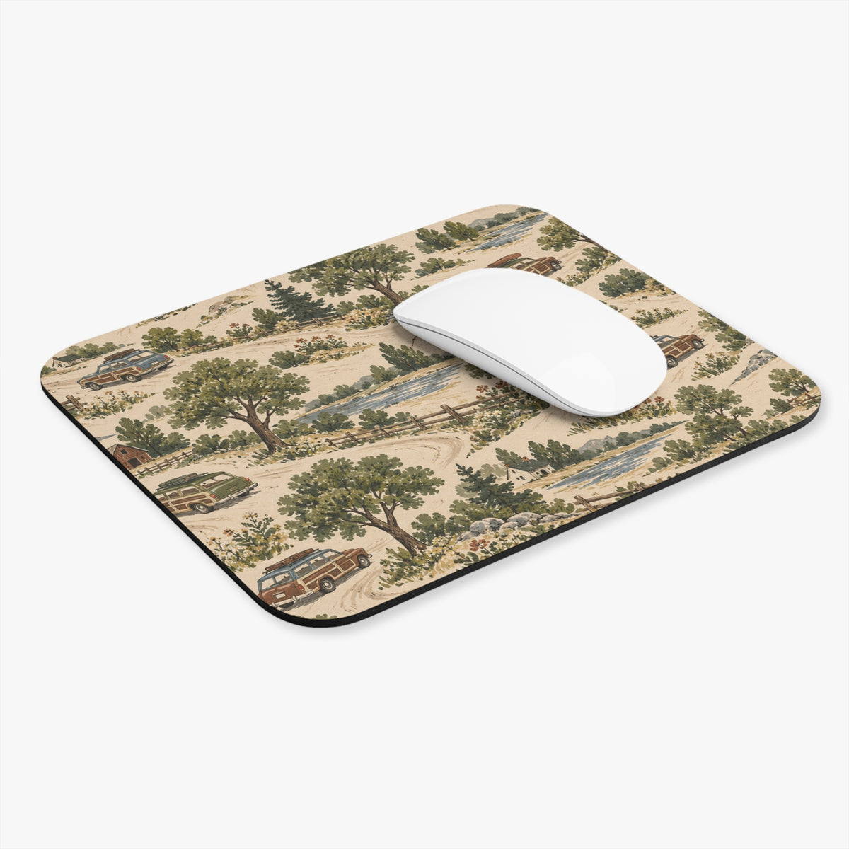 Sunday Drive | Vintage Station Wagon Mouse Pad (Rectangle)