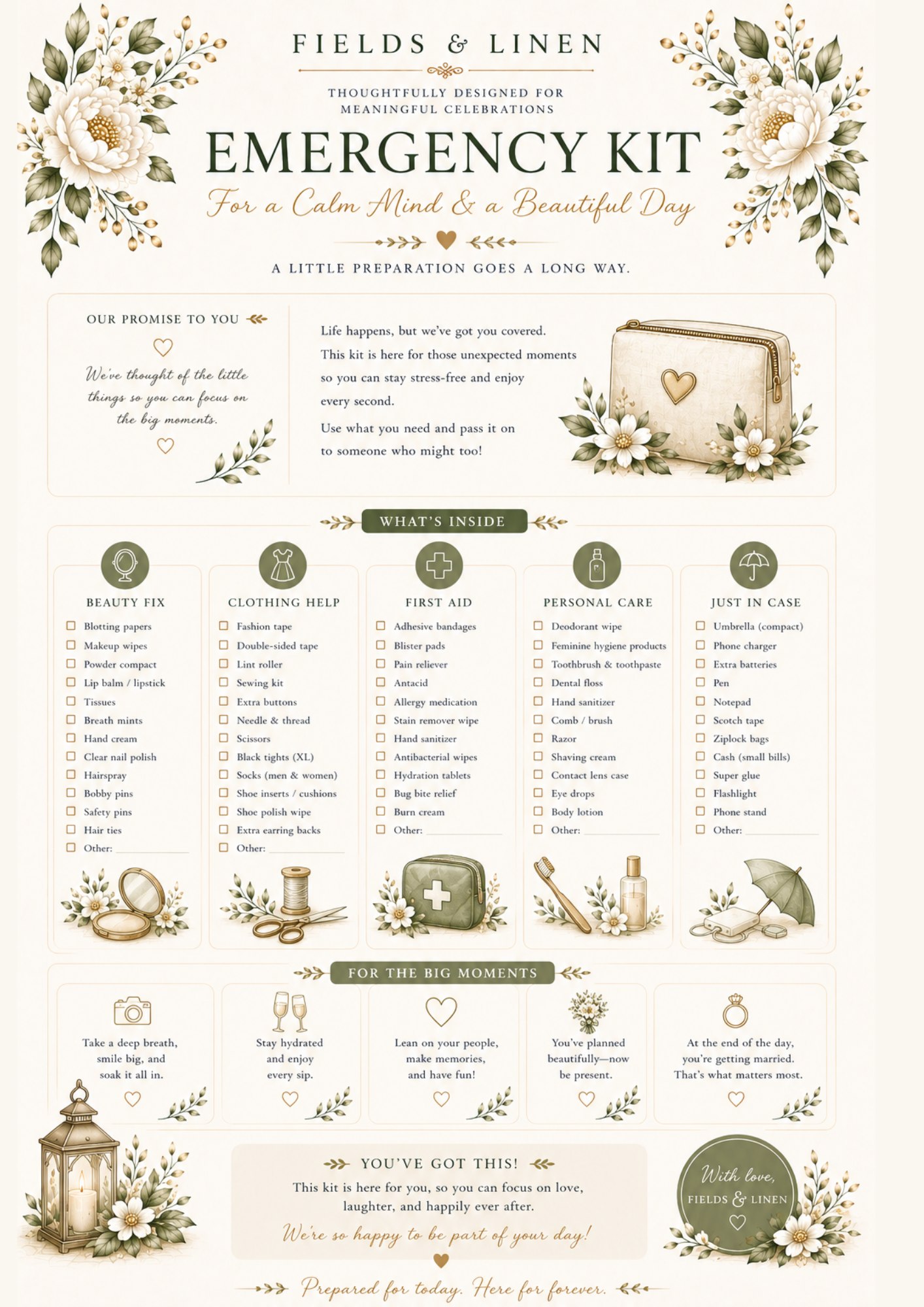 Fields & Linen Wedding Planner | 20 Page Printable Wedding Planning Journal PDF