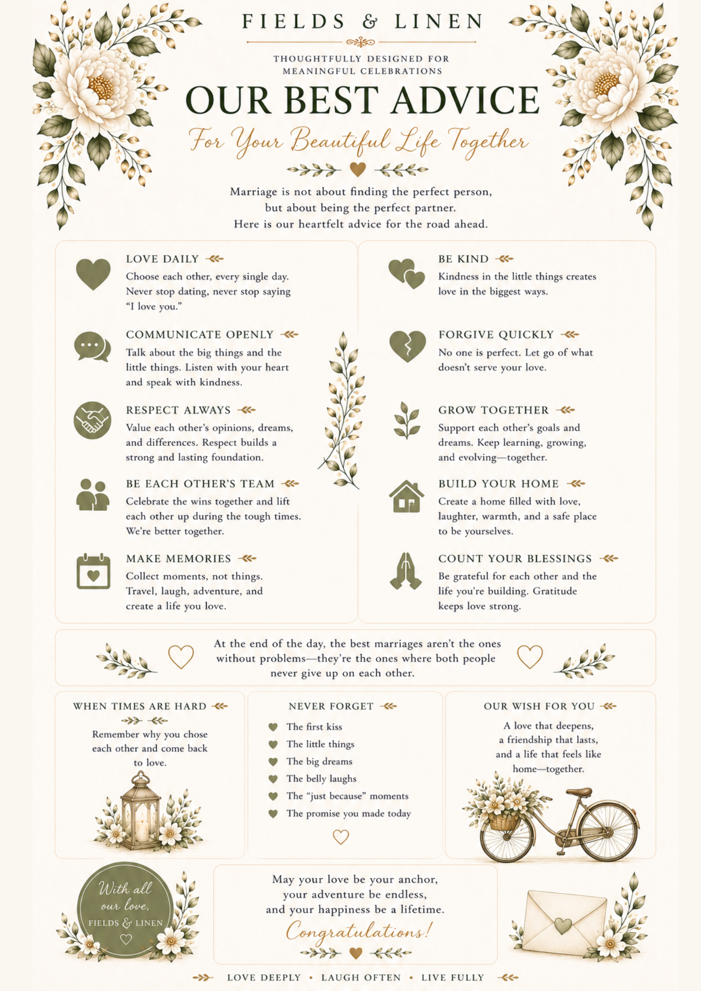 Fields & Linen Wedding Planner | 20 Page Printable Wedding Planning Journal PDF