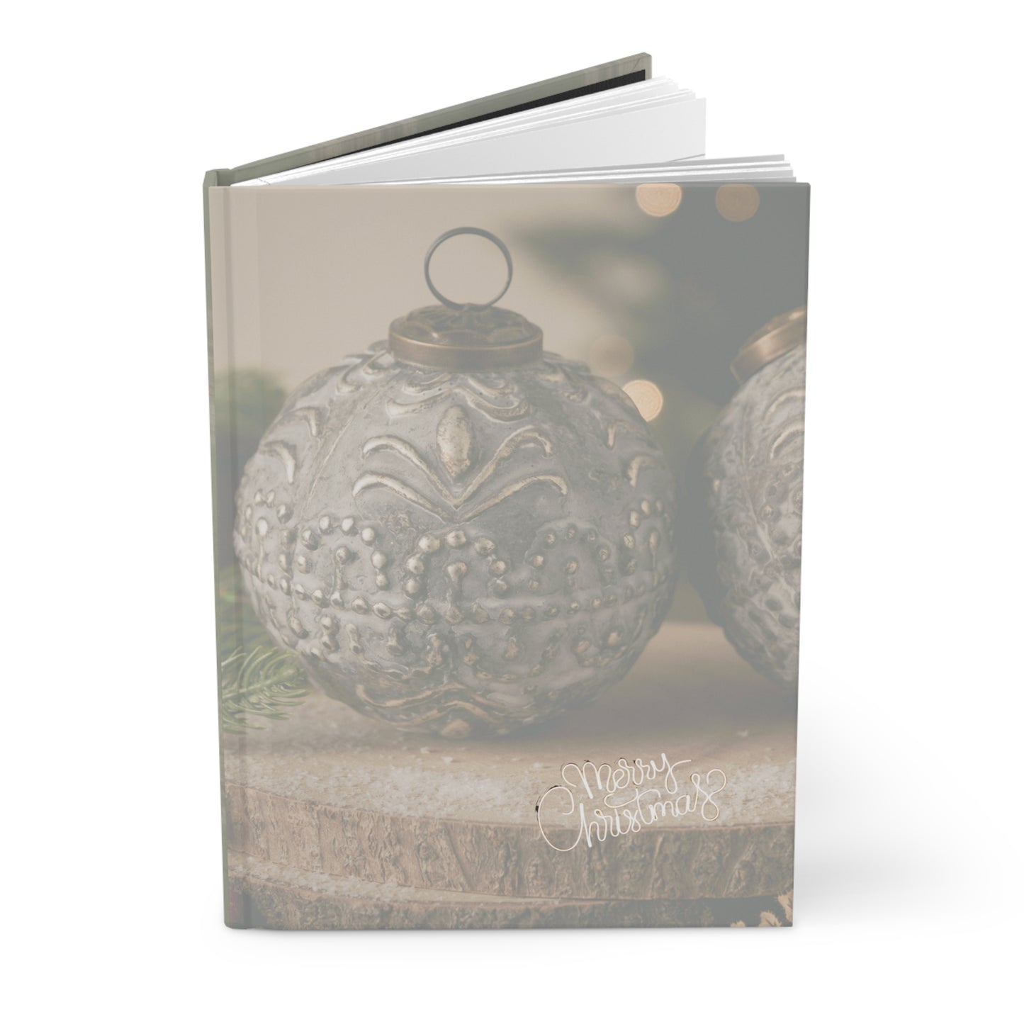Vintage Christmas Ornament Hardcover Journal