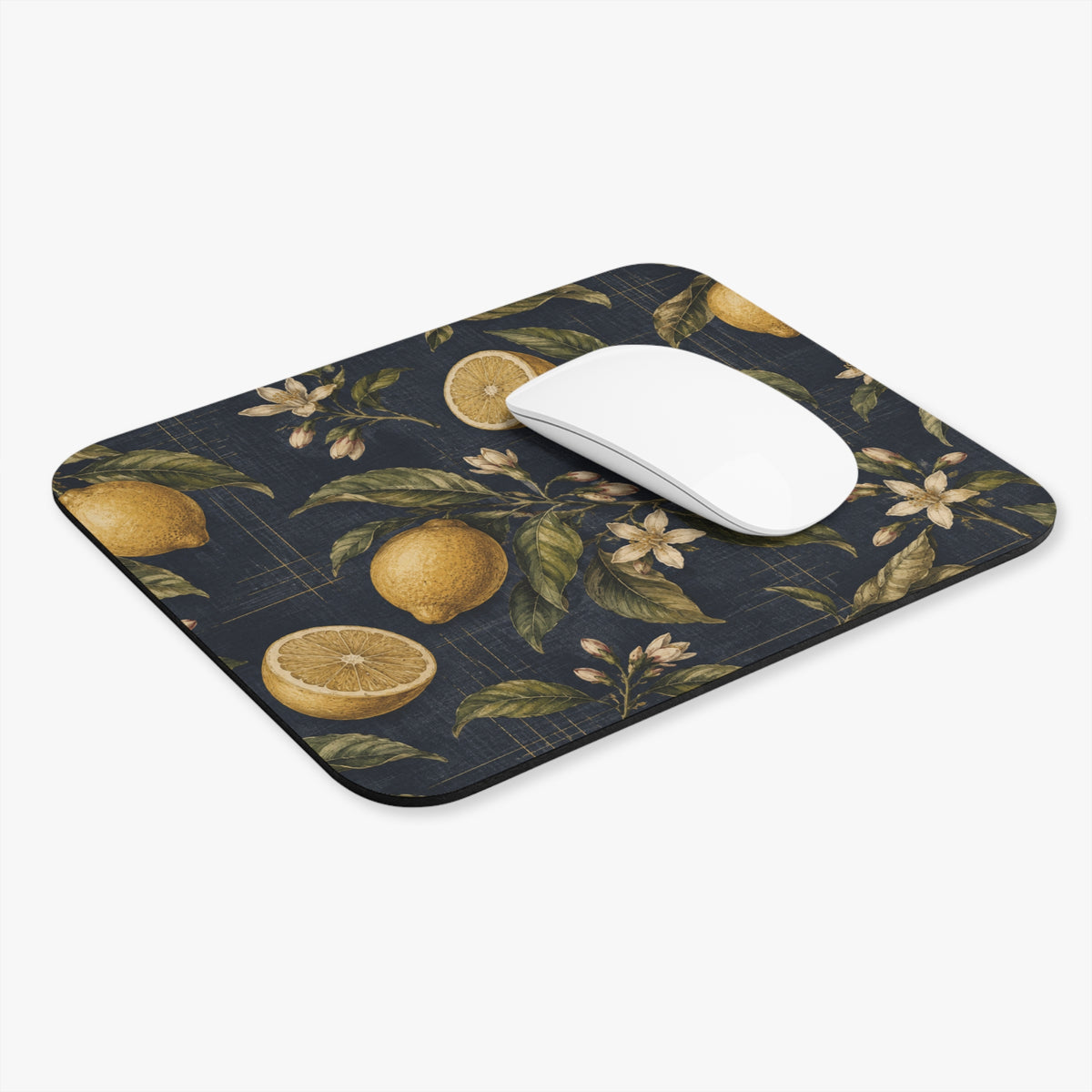 Lemons on Blue Vintage Mouse Pad (Rectangle)