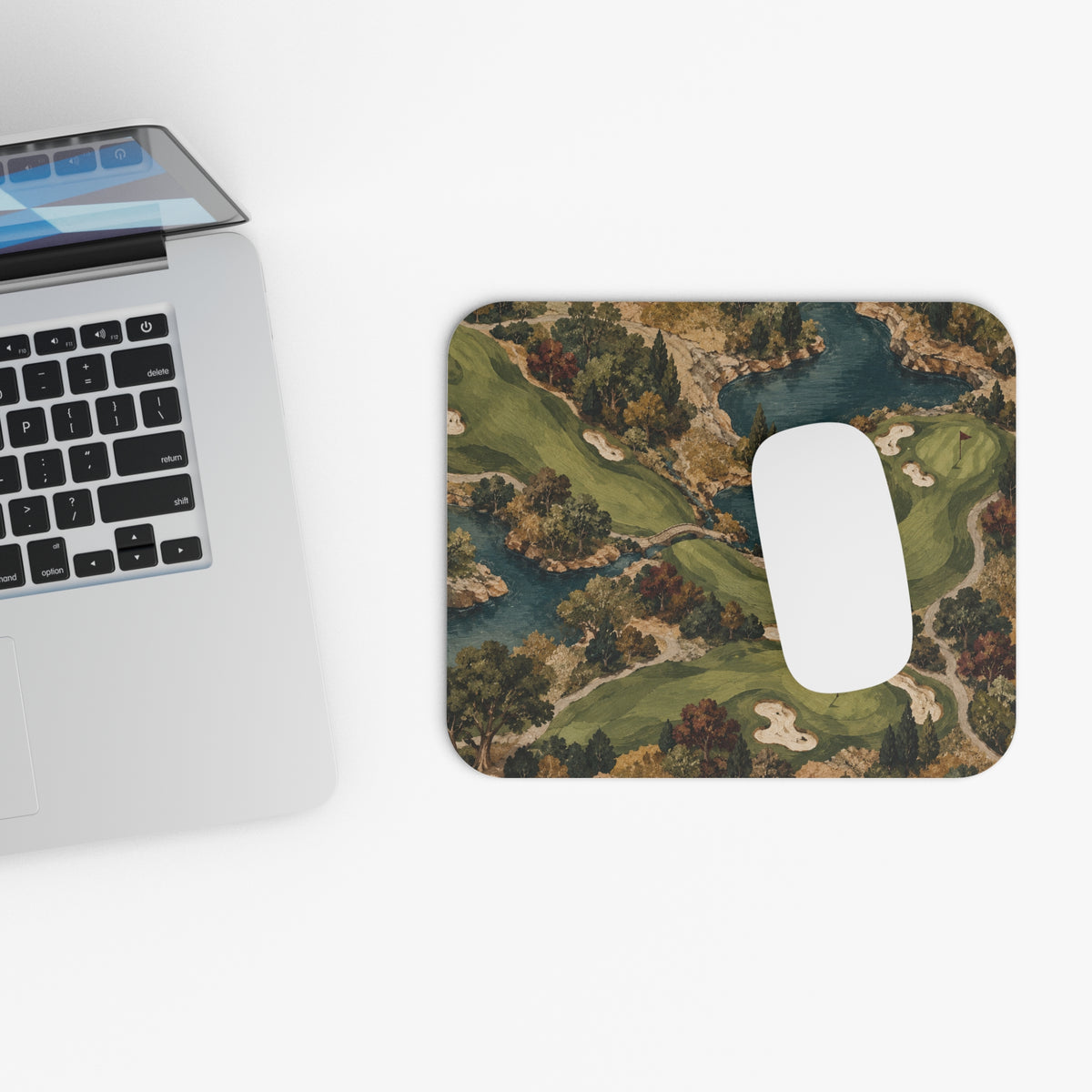 The Back Nine | Vintage Golf Course Mouse Pad (Rectangle)