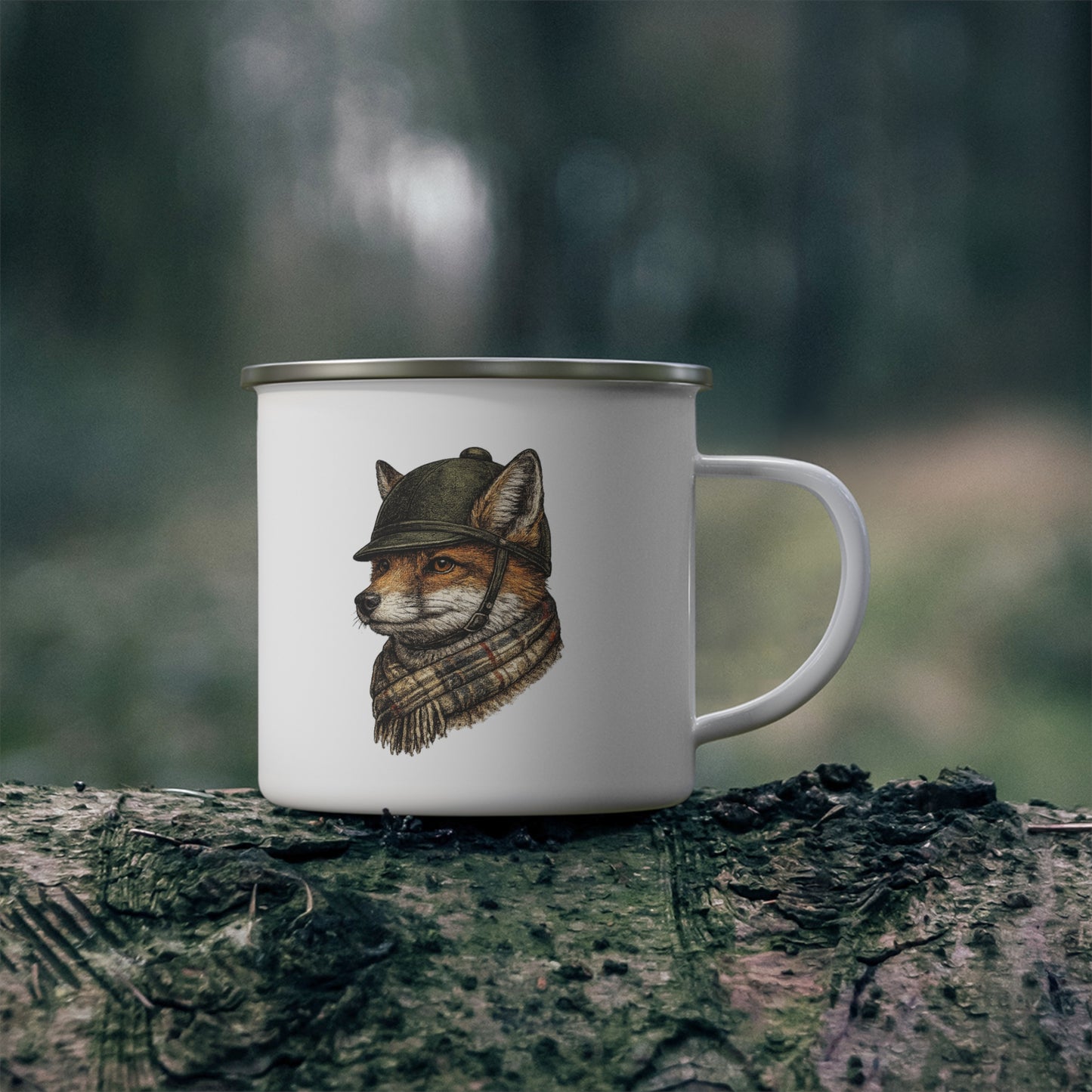 Lady Foxbury Heritage Fox Enamel Camp Mug - 12 oz