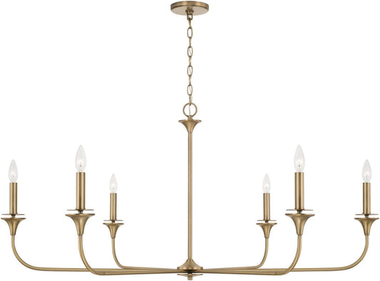 Presley Aged Brass Linear Chandelier