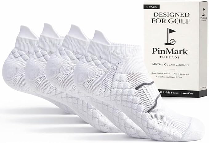 PinMark Threads TourComfort Golf Ankle Socks for Men