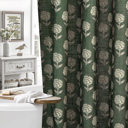 Heirloom Block Print Shower Curtain - Sage Floral