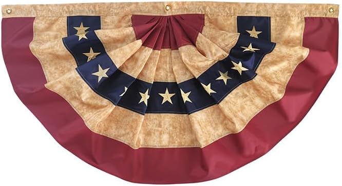 Vintage Tea-Stained American Bunting Banner
