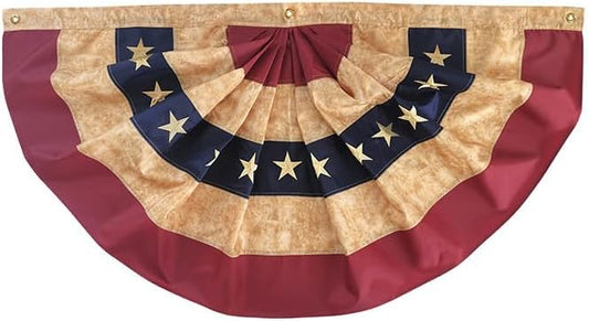 Vintage Tea-Stained American Bunting Banner