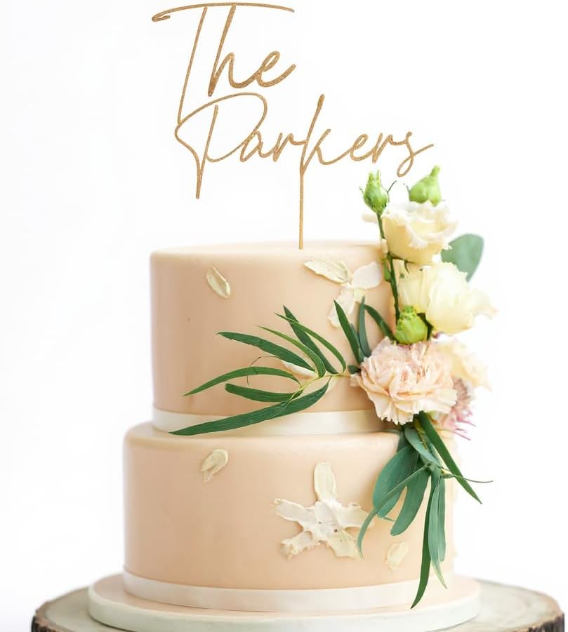 Elegant Personalized Wedding Cake Topper