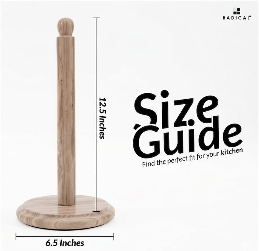 Natural Marble & Wood Paper Towel Holder