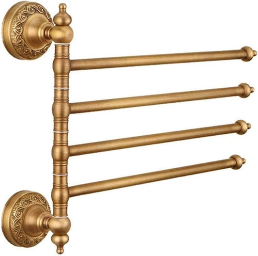 Vintage Brass Swing Arm Towel Rack