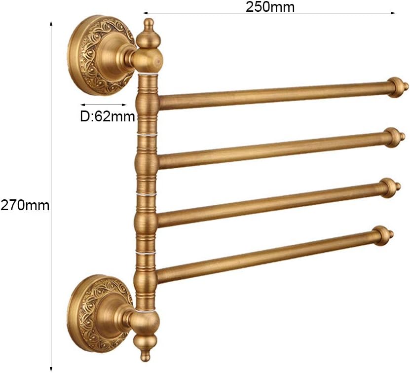 Vintage Brass Swing Arm Towel Rack