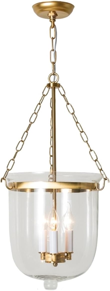 Antique Gold Glass Lantern Pendant Light