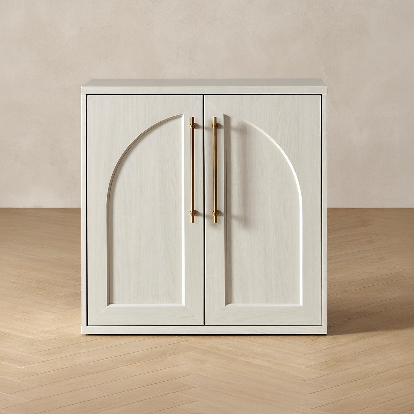 White Oak Arched Cabinet