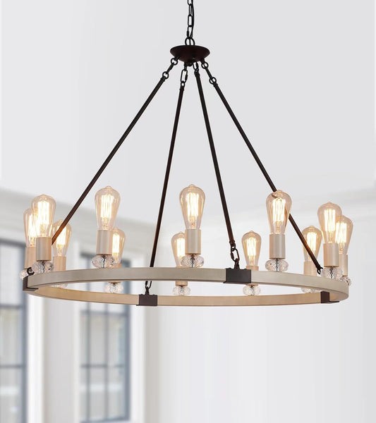 Modern Farmhouse Wagon Wheel Chandelier