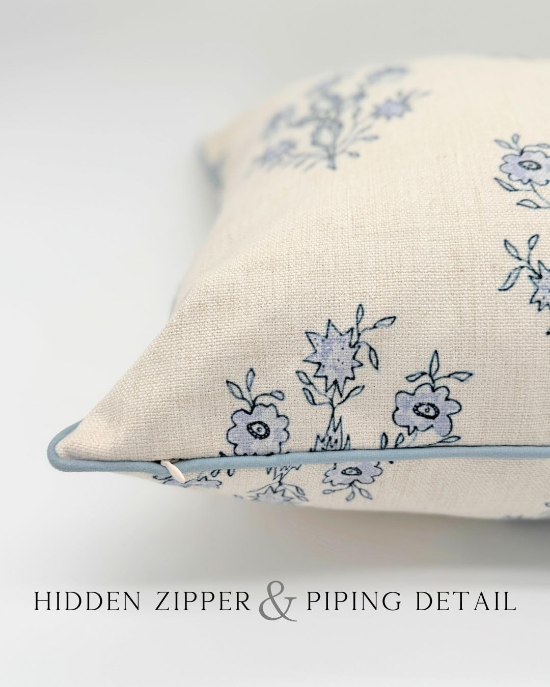Blue & White Granmillennial Floral Throw Pillow Cover | Cottage & Traditional Accent Pillow