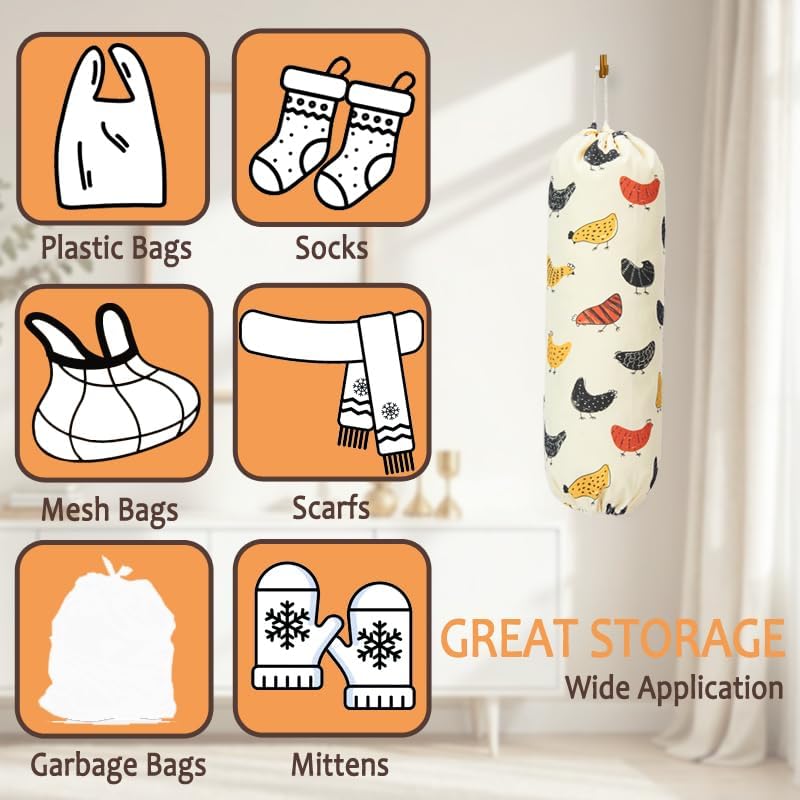 Farmhouse Chicken Plastic Bag Holder & Grocery Bag Dispenser (comes in other designs)