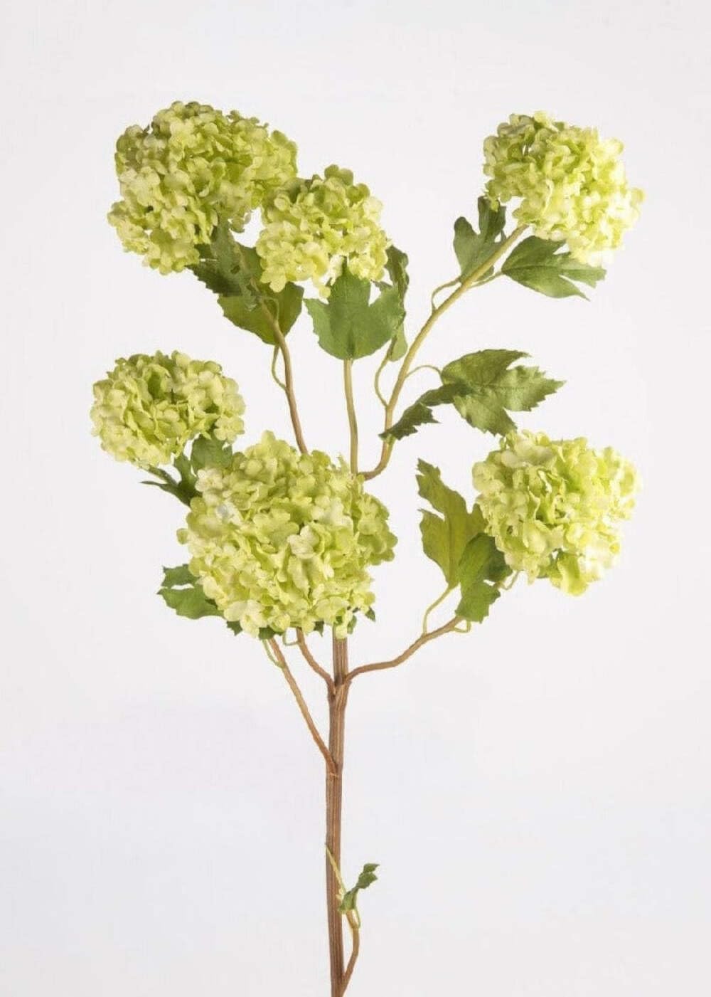 Aloral Faux Snowball Flower Stem | Lifelike Green Hydrangea Branch for Timeless Home Styling