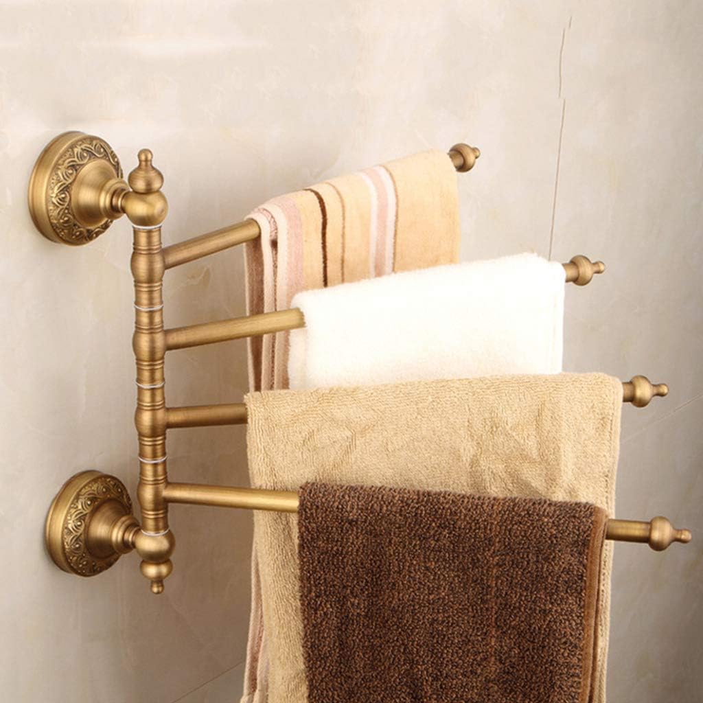 Vintage Brass Swing Arm Towel Rack